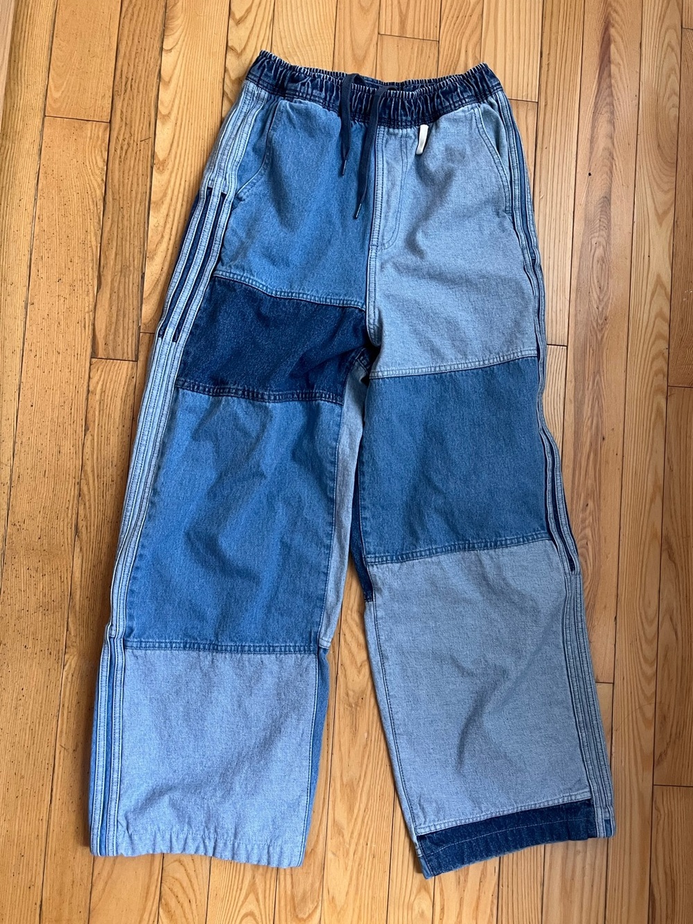 adidas Originals x Kseniaschnaider Patchwork Wide-Leg Jeans